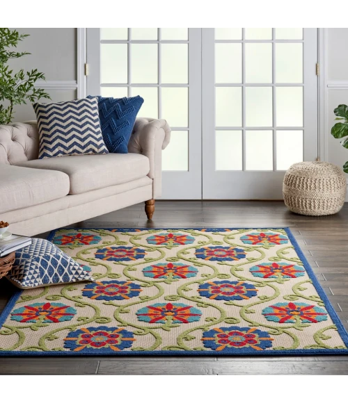 Nourison Aloha Area Rug ALH19-Blue/Multicolor