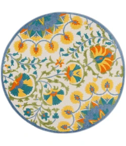 Nourison Home Aloha ALH22 Multicolor 4 ft. Round Area Rug