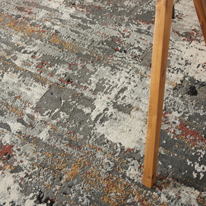 Nourison Tangra Grey/Multi TNR02 5 ft. X 7 ft. Rect. Rug