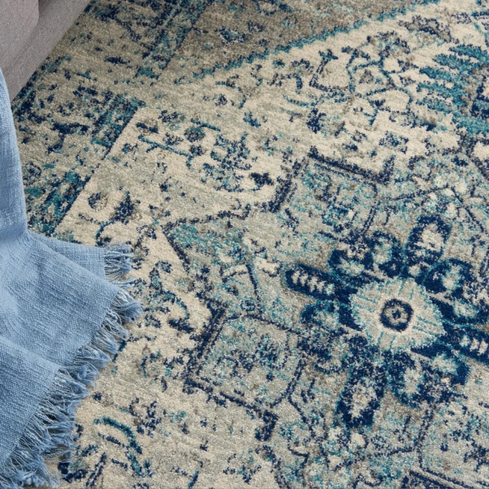Nourison Tranquil Area Rug TRA06-Ivory/Light Blue