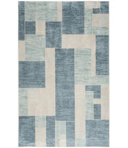 Nourison Home Astra Machine Washable ASW09 Blue Ivory 4 ft. X 6 ft. Area Rug