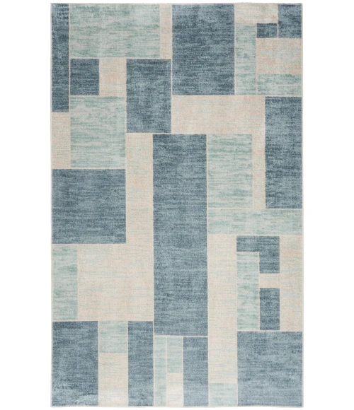 Nourison Astra Machine Washable Blue Ivory ASW09 4 ft. X 6 ft. Rectangle Rug