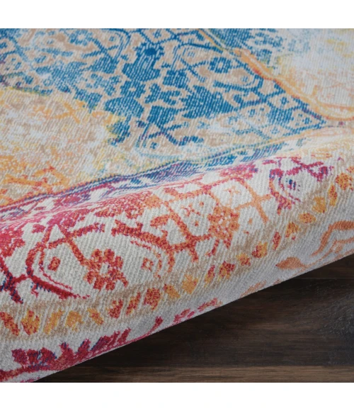 Nourison Home Ankara Global White ANR04 6ft. x Round Round Rug