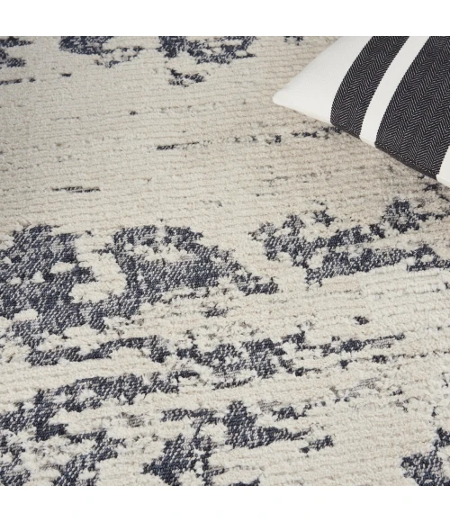 Nourison Zermatt Ivory Blue ZER03 5ft.3in. x 7ft.3in. Rect. Rug