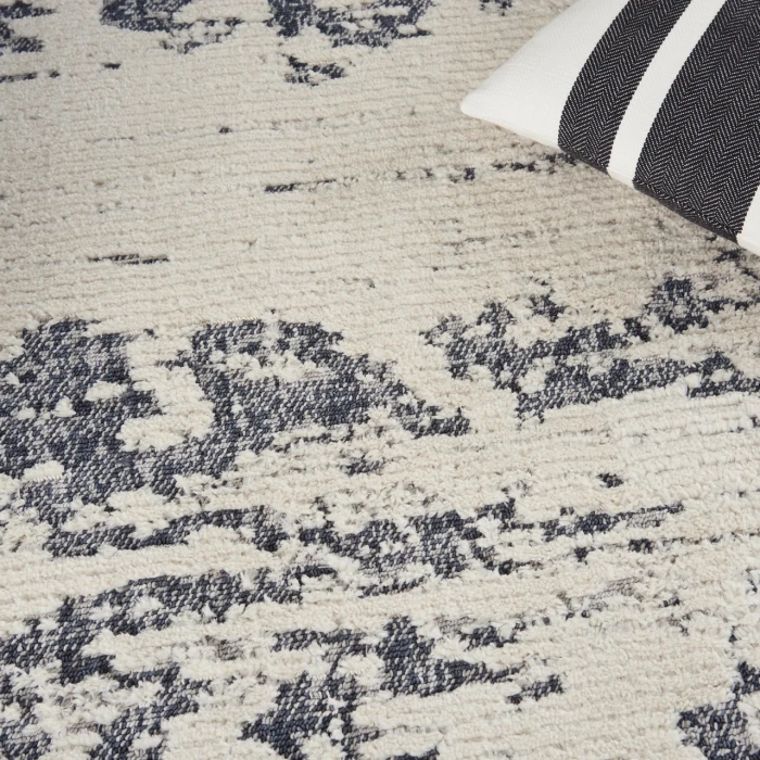 Nourison Zermatt Ivory Blue ZER03 5ft.3in. x 7ft.3in. Rect. Rug