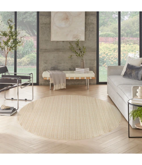 Nourison Tulum Cream TLM01 8 ft. X Round Rug