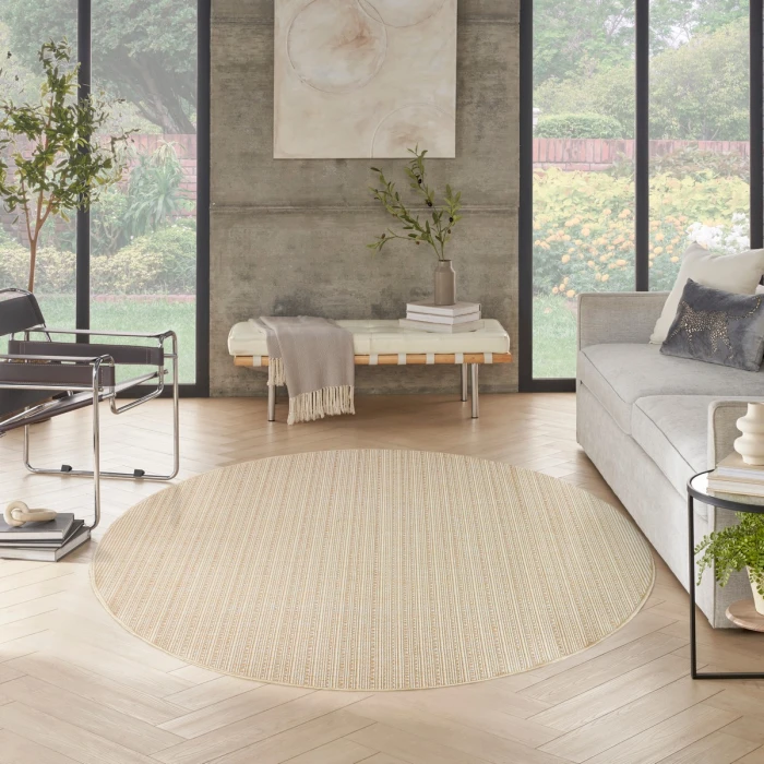 Nourison Tulum Cream TLM01 8 ft. X Round Rug