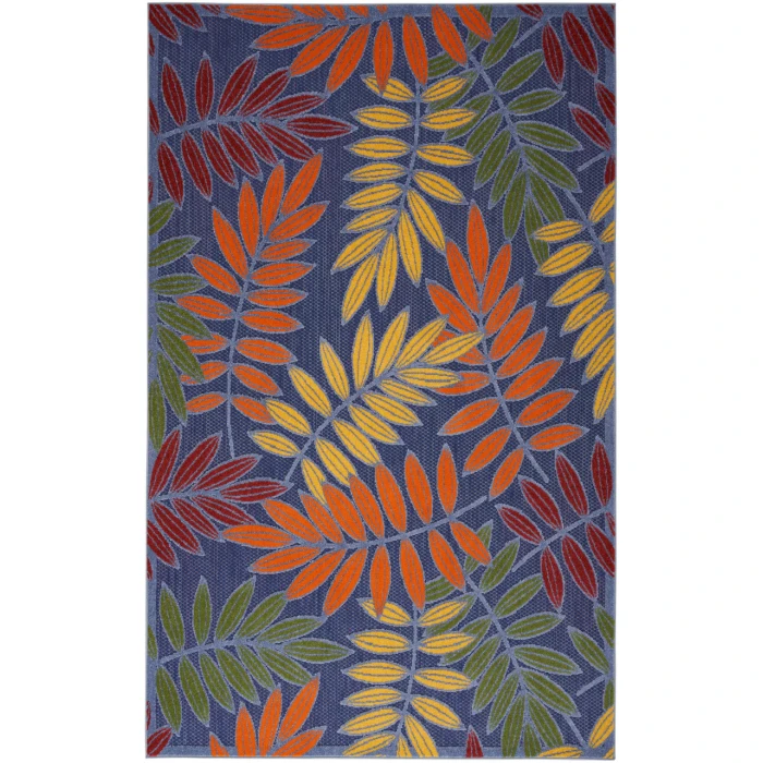Nourison Aloha Navy Multicolor ALH18 3 ft. 6 in. X 5 ft. 6 in. Rectangle Rug
