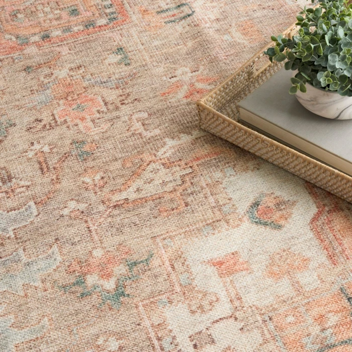 Nourison Vintage Washables Coral Taupe VWS07 9 ft. X 12 ft. Rect. Rug