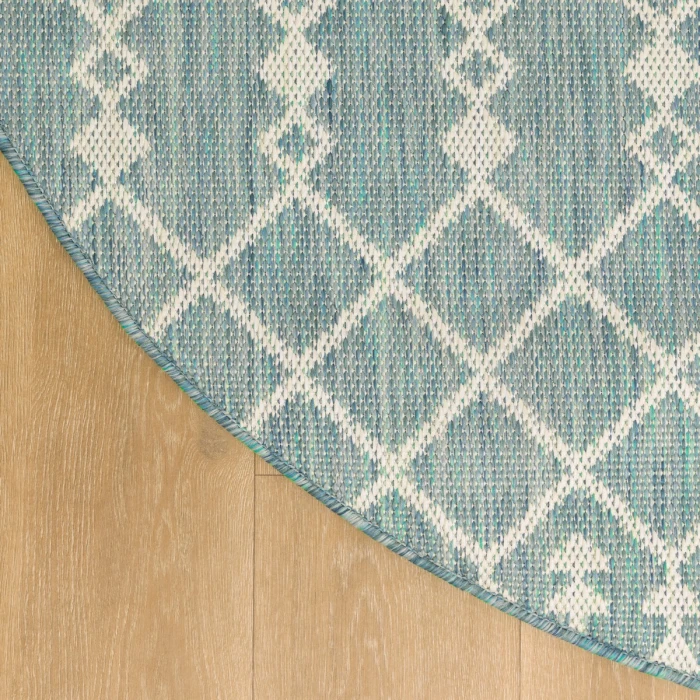 Nourison Positano Aqua POS02 6 ft. X Round Rug