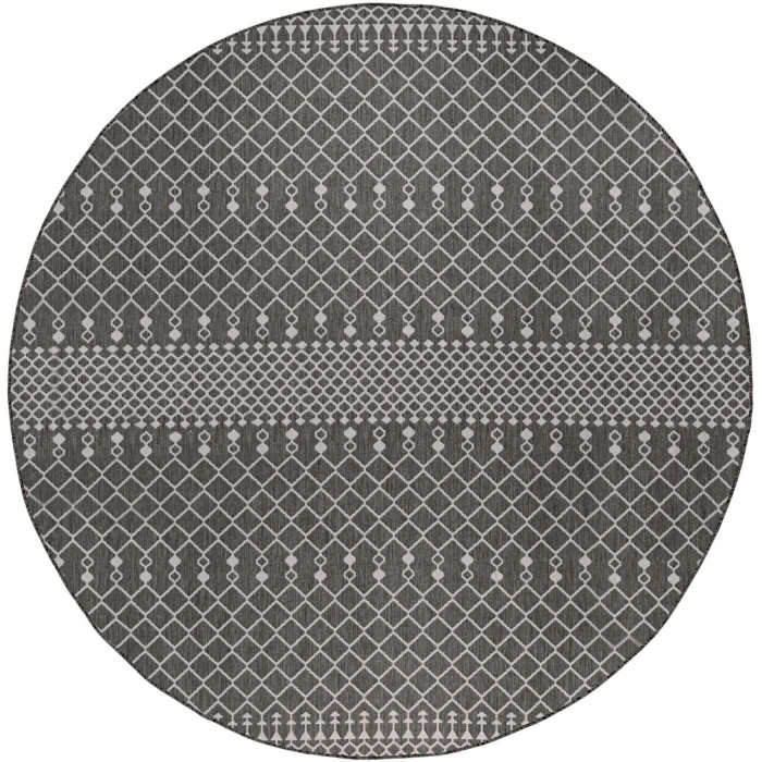 Nourison Positano Black POS02 10ft. Round Rug