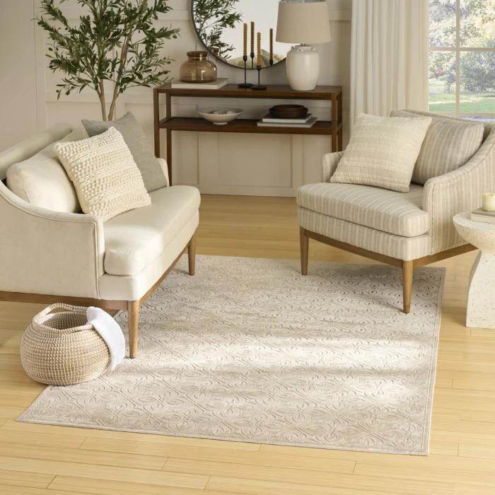 Nourison Home Washable Charm Beige WCH03 5ft. x 7ft. Rect. Rug