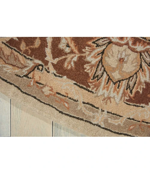 Nourison Home Heritage Hall Brown HE27 9ft. x Round Round Rug