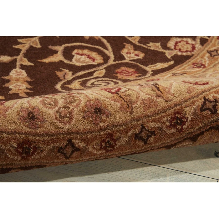 Nourison Home Heritage Hall Brown HE05 9ft. x Round Round Rug