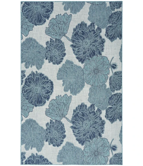 Nourison Garden Oasis Blue GOA04 6 ft. X 9 ft. Rectangle Rug