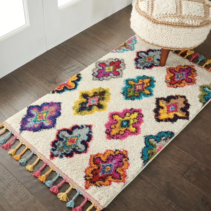 Nourison Nomad Ivory Multicolor NMD06 2ft.2in. x 4ft. Rect. Rug