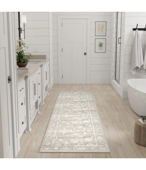 Nourison Vintage Washables Grey VWS09 2 ft. 2 in. X 8 ft. Rect. Rug