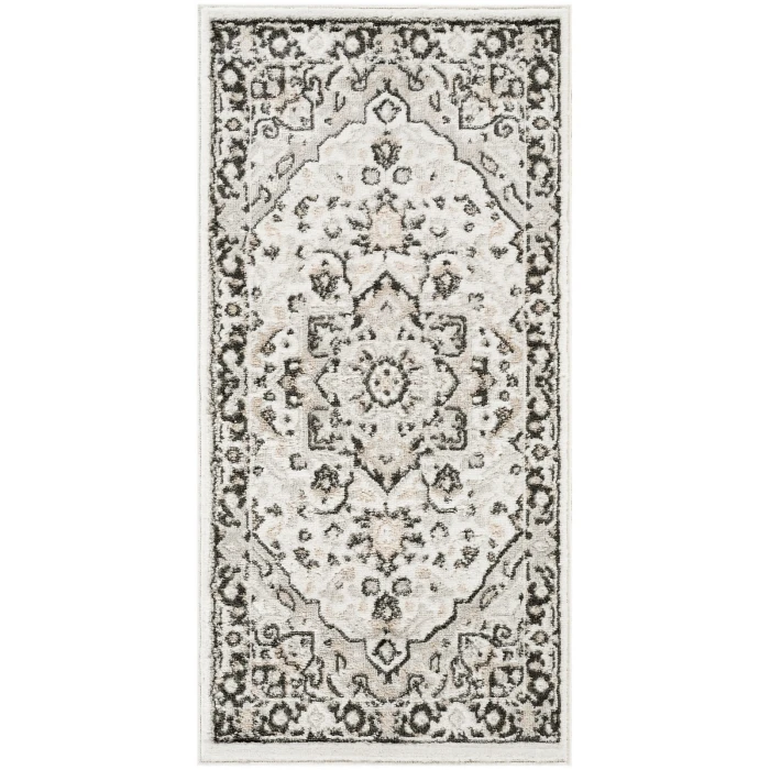 Nourison Dekor Ivory Charcoal DEK08 2 ft. x 4 ft. Rect. Rug