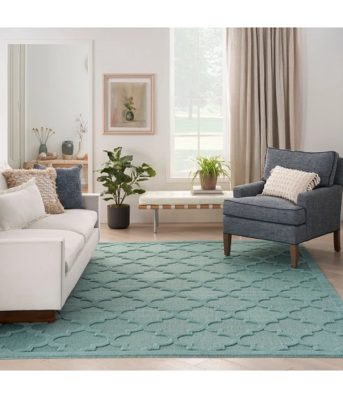 Nourison Easy Care Area Rug NES01 Aqua/Teal