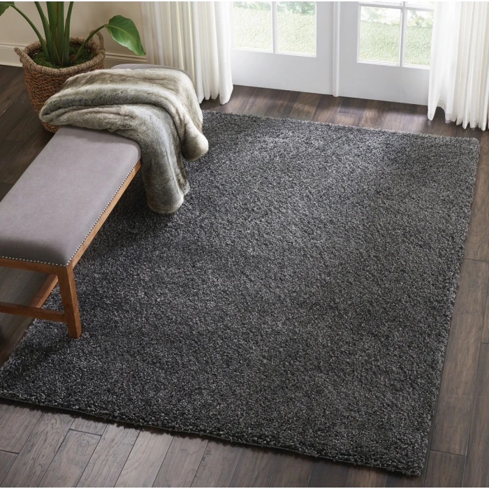 Nourison Malibu Shag Dark Grey MSG01 5ft. 3in. x 7ft. 3in. Rect. Rug