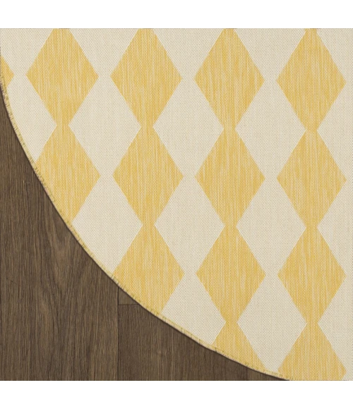 Nourison Positano Yellow POS04 6ft. Round Rug