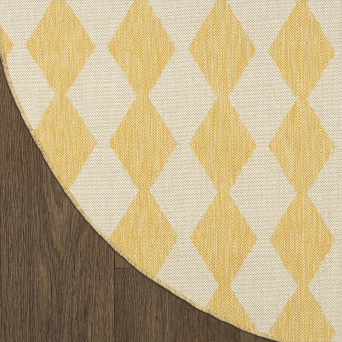 Nourison Positano Yellow POS04 6ft. Round Rug