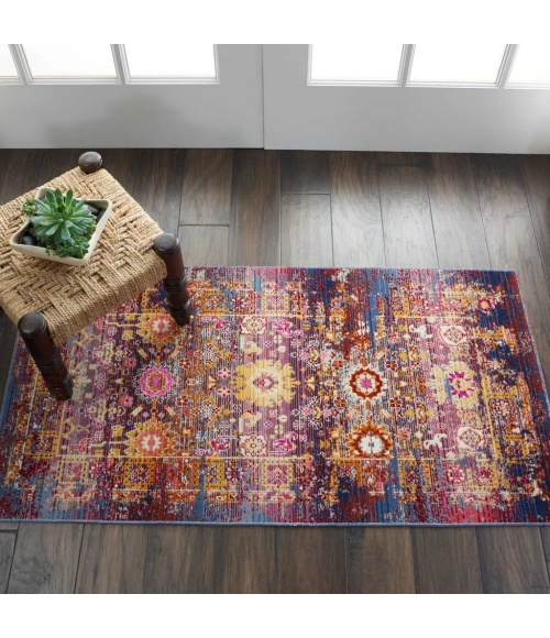 Nourison Vintage Kashan Area Rug VKA03-Red/Multicolor