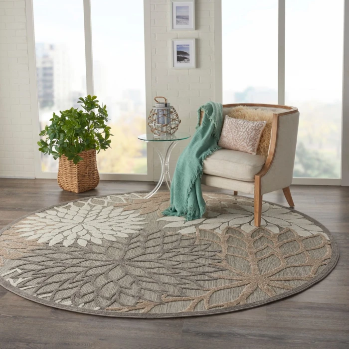 Nourison Aloha Round Area Rug ALH05-Natural