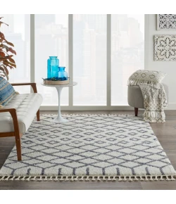 Nourison Home Moroccan Shag MRS01 White 5 ft. 3 in. X 7 ft. 11 in. Area Rug