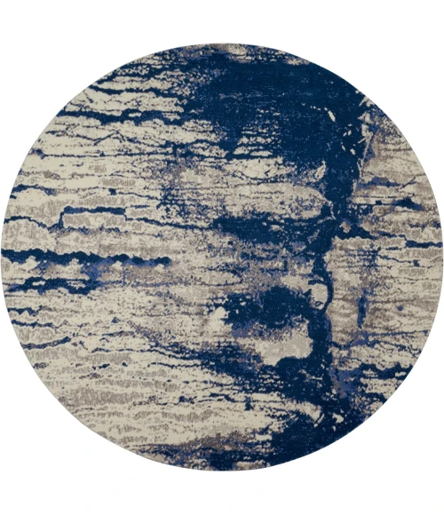 Nourison Twilight Round Area Rug TWI29 Ivory Blue 8' Round