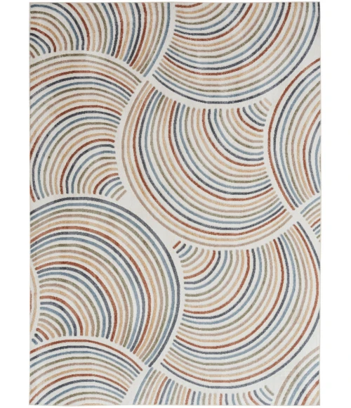 Nourison Astra Machine Washable Area Rug ASW08 Ivory/Multi