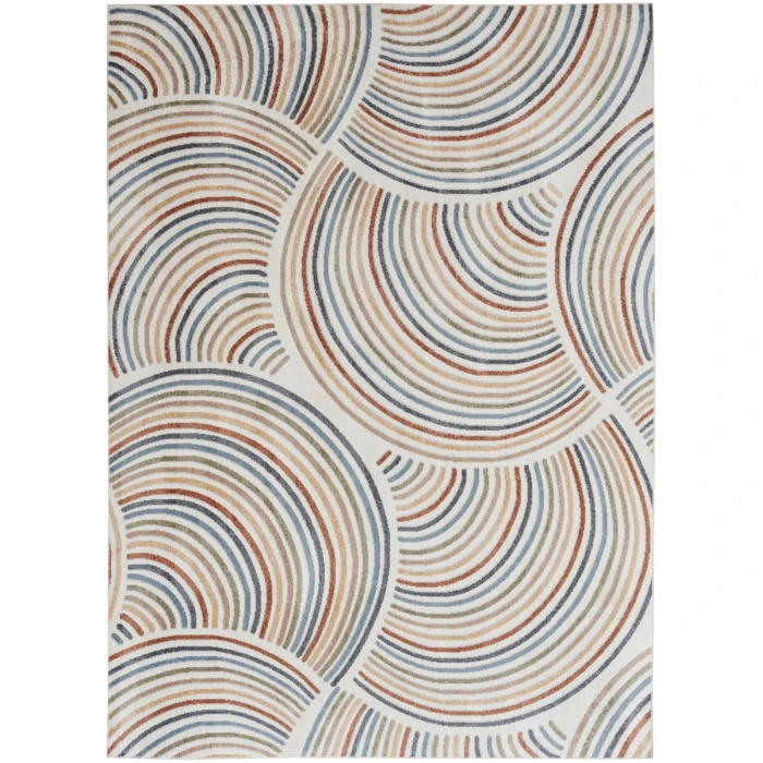 Nourison Astra Machine Washable Area Rug ASW08 Ivory/Multi