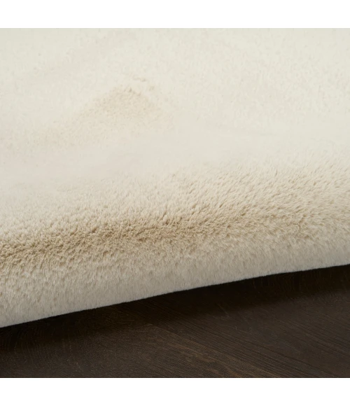 Nourison Soft Plush Rabbit Fur Beige SFF01 4 ft. X 6 ft. Rect. Rug