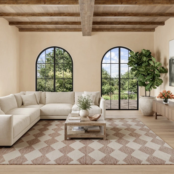 Nourison Positano Beige POS04 8ft. Square Rug
