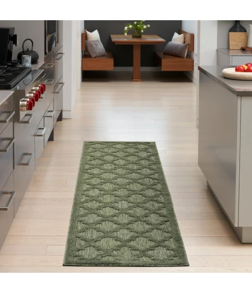 Nourison Home Easy Care Green NES01 2 ft. 2 in. X 7 ft. 6 Rectangle Rug