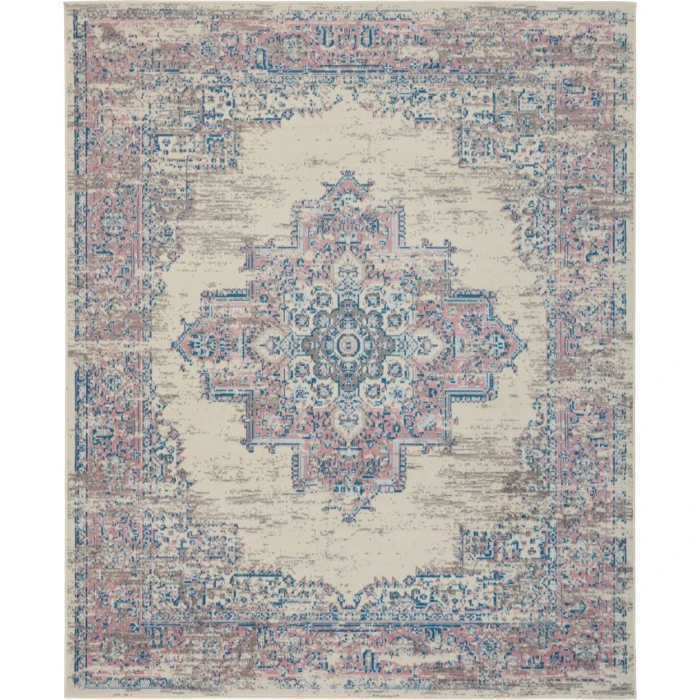 Nourison Grafix Area Rug GRF14-Ivory/Pink