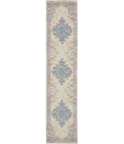 Nourison Home Grafix GRF14 Ivory Pink 2 ft. 3 in. X 10 ft. Area Rug