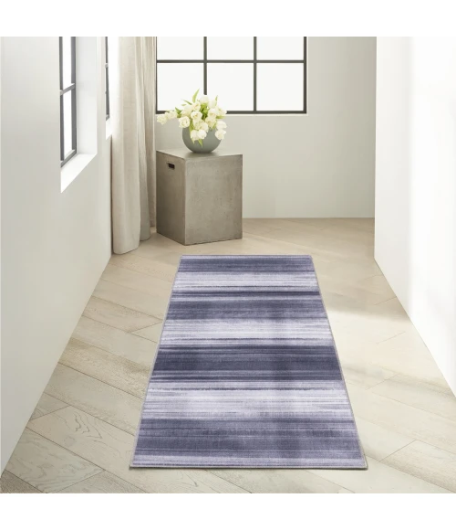Nourison Launder Grey Blue LDR01 2ft.2in. x 7ft.6in. Rect. Rug
