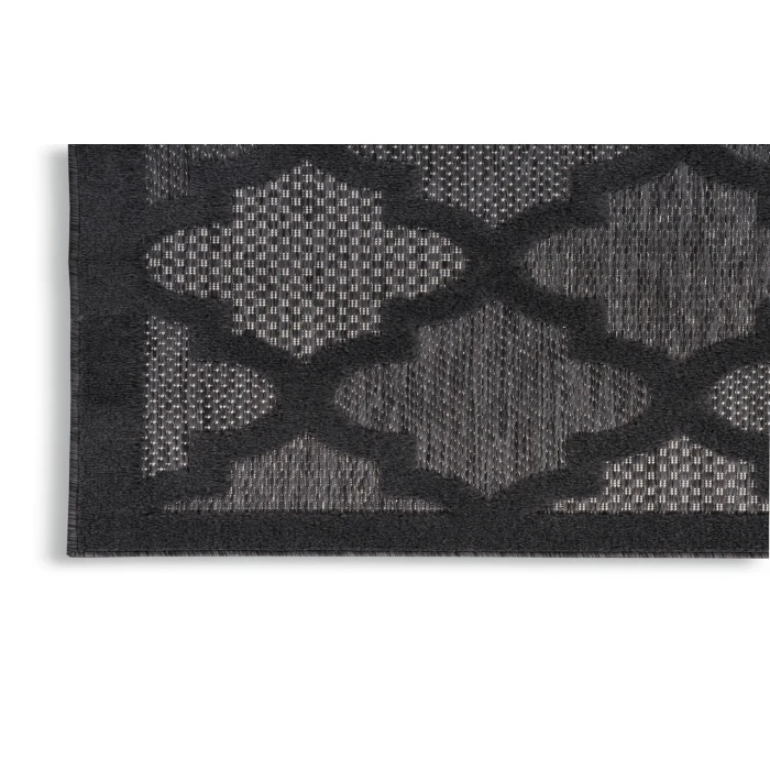 Nourison Easy Care Charcoal Black NES01 5 ft. Square Rug