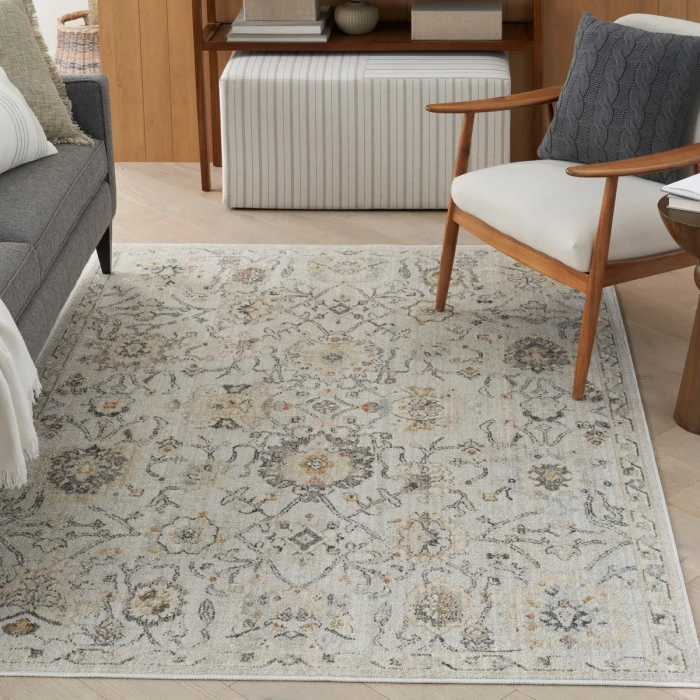 Nourison Oushak Home Grey OUS01 6 ft. X 9 ft. Rect. Rug