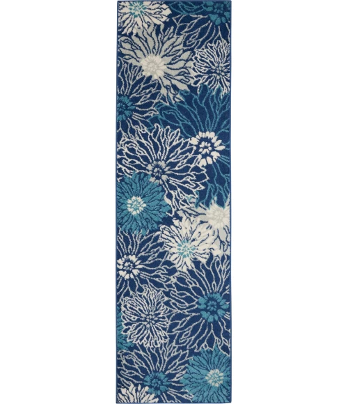 Nourison Passion Area Rug PSN17 Navy/Ivory 2'2" x 10'