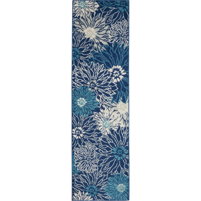 Nourison Passion Area Rug PSN17 Navy/Ivory 2'2" x 10'