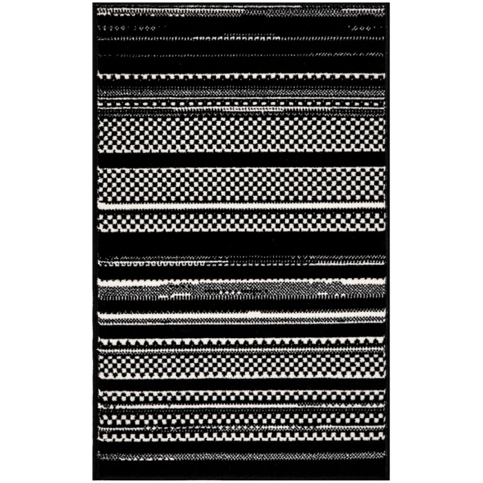 Nourison Grafix Black White GRF41 2 ft. X 4 ft. Rectangle Rug