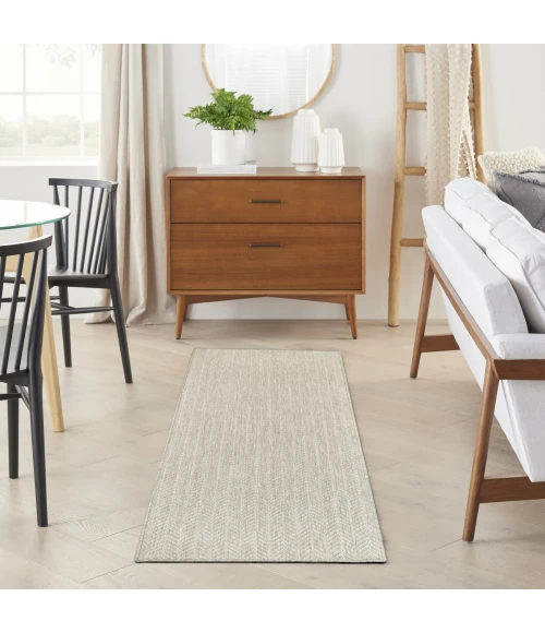 Nourison Horizon Indoor/Outdoor Grey HOZ02 2 ft. 2 in. X 8 ft. Rect. Rug
