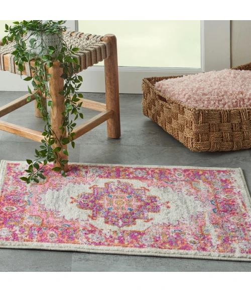 Nourison Passion Area Rug PSN03-Ivory/Fuchsia