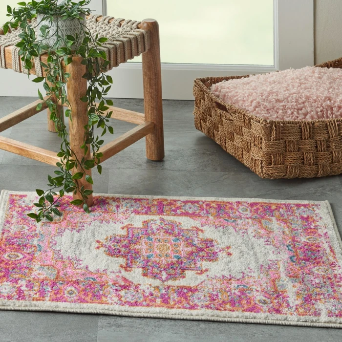 Nourison Passion Area Rug PSN03-Ivory/Fuchsia