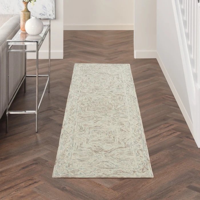 Nourison Interlock Blue Ivory ITL03 8 ft. Rect. Rug