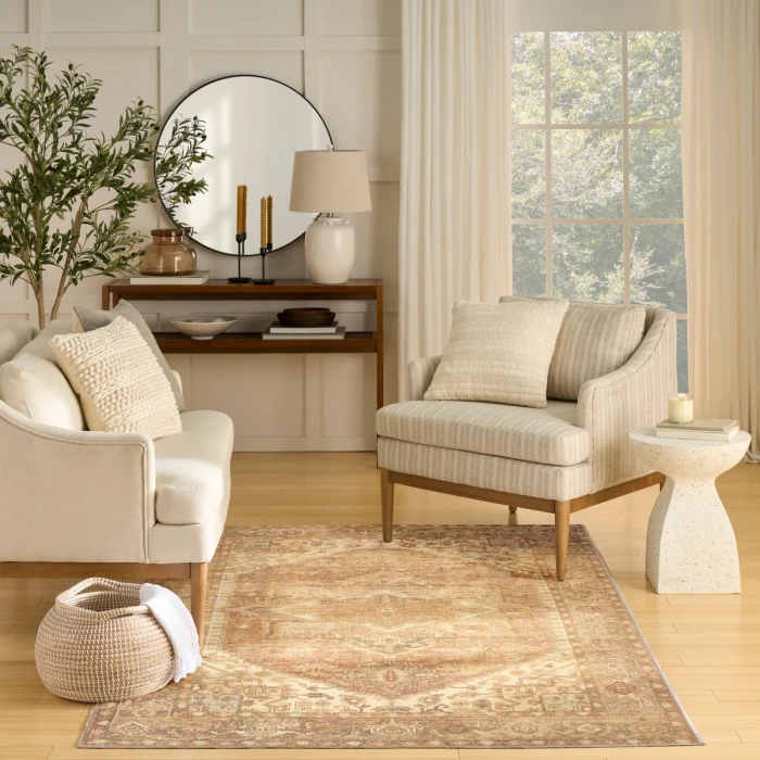 Nourison Vintage Washables Gold VWS14 5 ft. 3 in. X 7 ft. 3 in. Rect. Rug