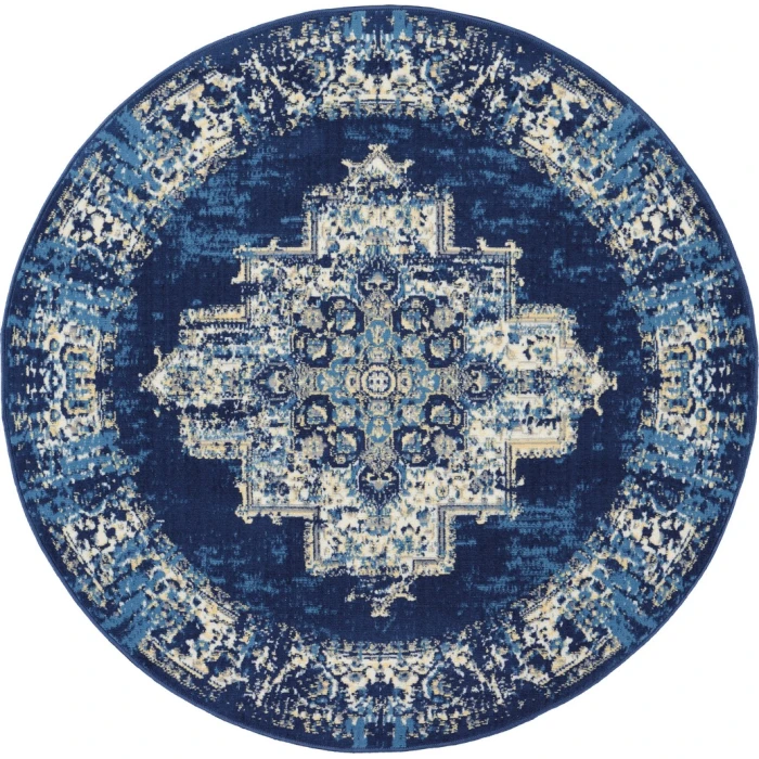Nourison Grafix Area Rug GRF14-Navy Blue