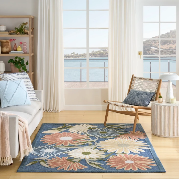 Nourison Aloha Blue Sage ALH33 5 ft. 3 in. X 7 ft. 5 in. Rect. Rug